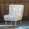 Retro Style Sessel mit gemustertem Stoffbezug - Veressa