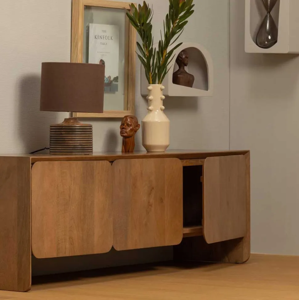 Retro TV Kommode aus Mangobaum Massivholz - Ambros