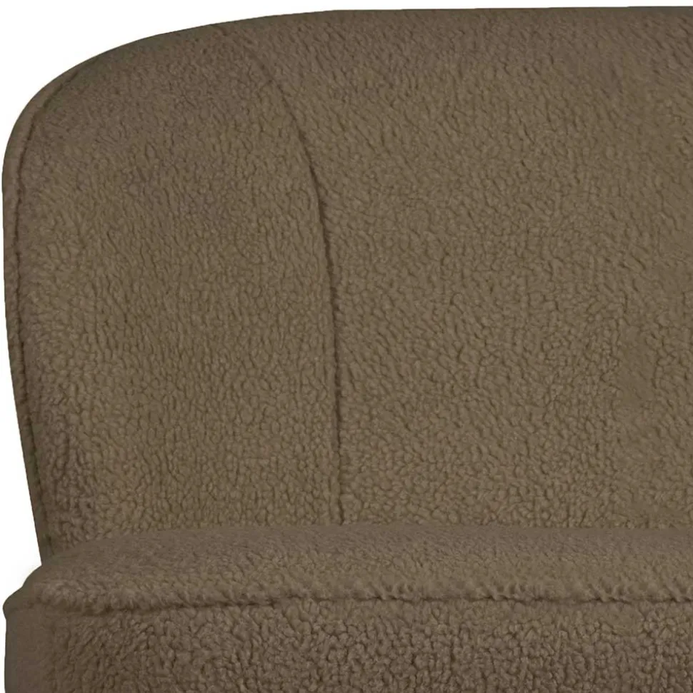 Retro Wohnzimmersofa in Hellbraun Plüsch - Kermita