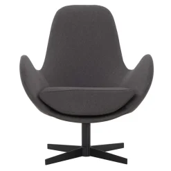 Retrodesign Sessel in Dunkelgrau Webstoff - Ivany