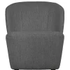 Retrostil Sessel aus Boucle-Stoff Dunkelgrau - Negro