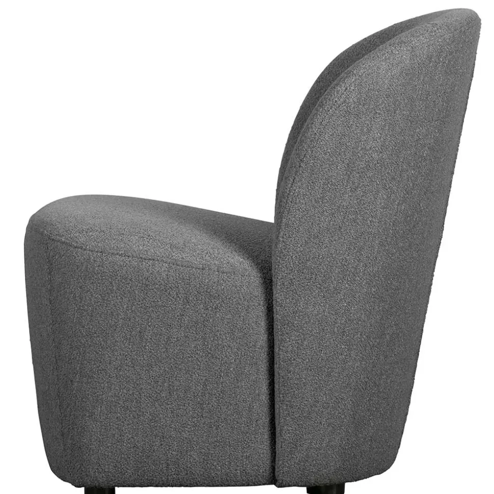 Retrostil Sessel aus Boucle-Stoff Dunkelgrau - Negro