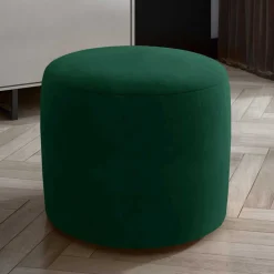 Retrostyle Hocker aus grünem Samt - Majero