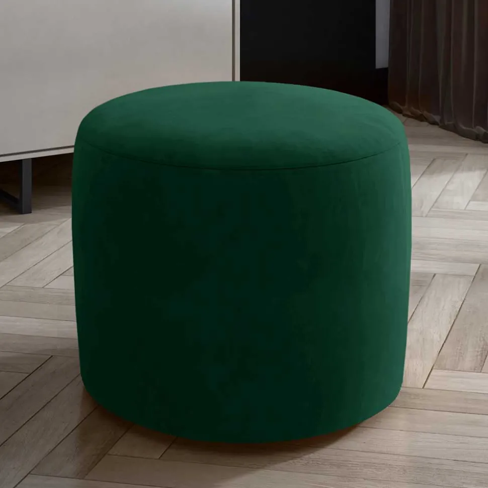 Retrostyle Hocker aus grünem Samt - Majero