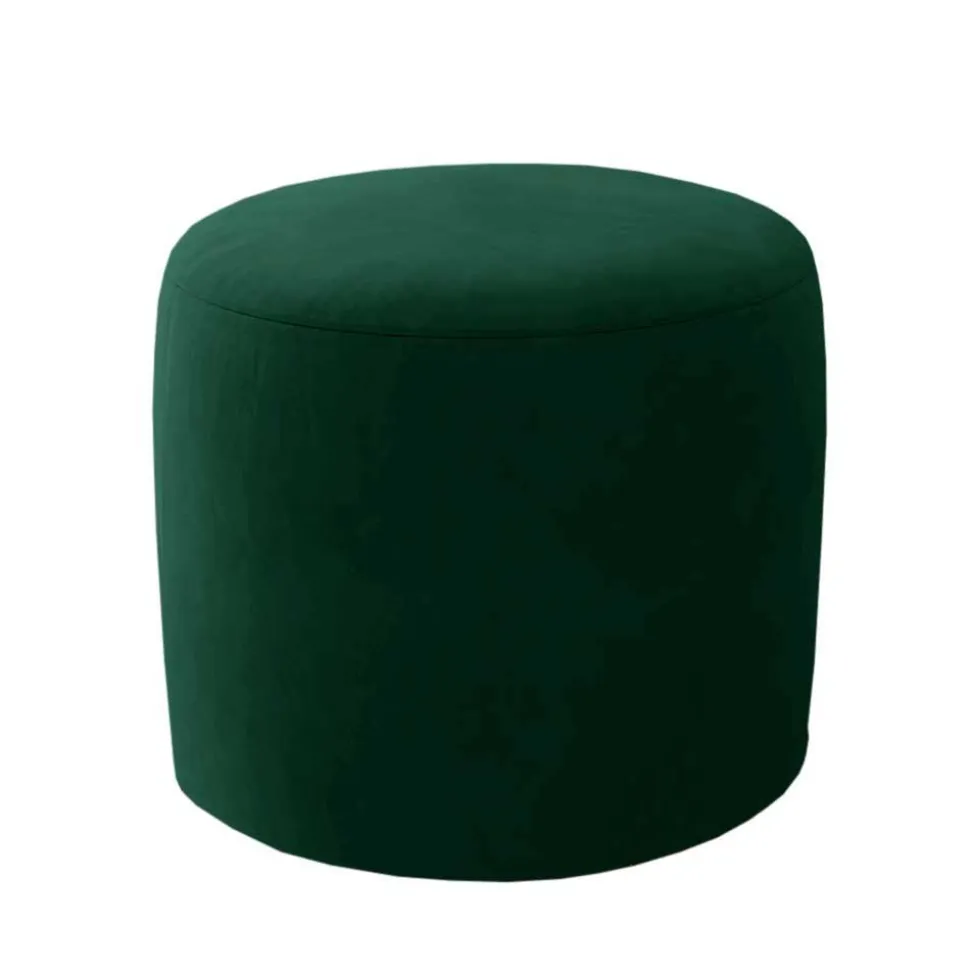 Retrostyle Hocker aus grünem Samt - Majero