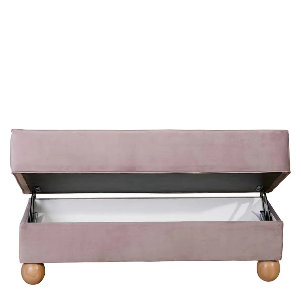 Rosa Komfortsessel mit Fußhocker - Garcia