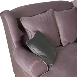 Rosa Komfortsessel mit Fußhocker - Garcia