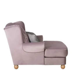 Rosa Komfortsessel mit Fußhocker - Garcia