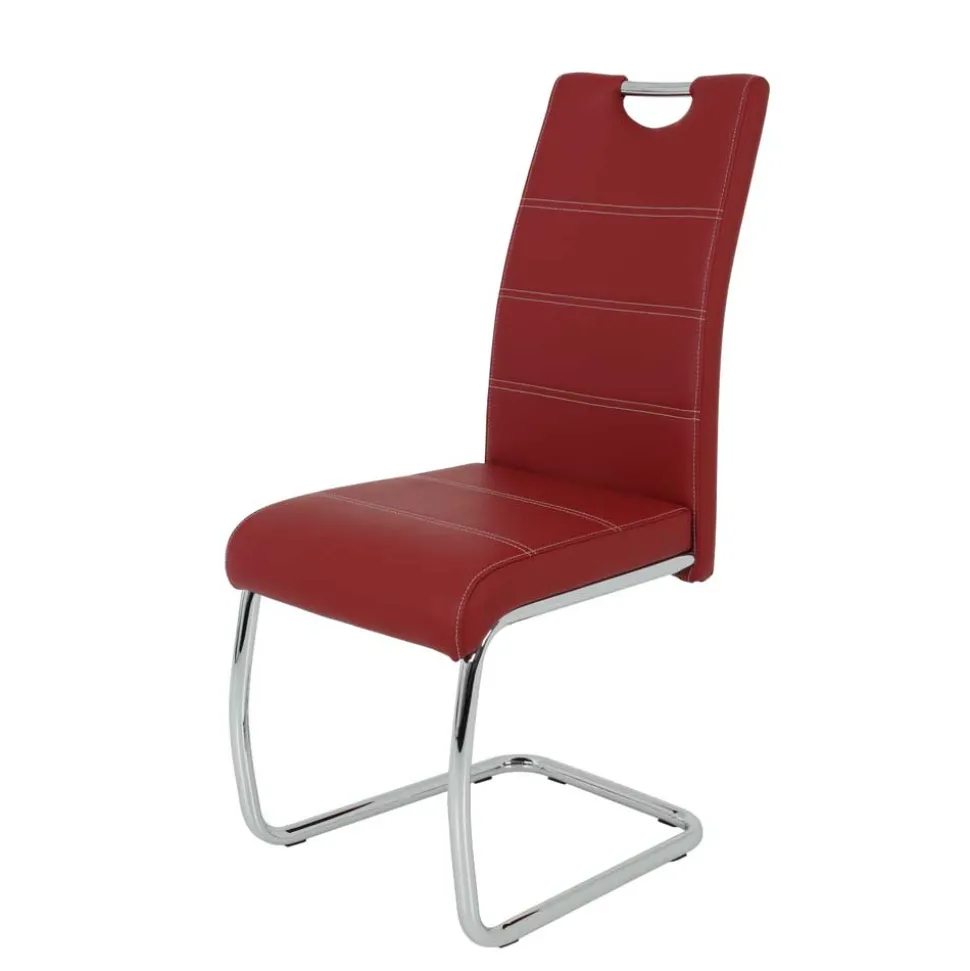 Rote Stühle mit Kunstlederbezug - Karina (Set)