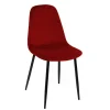Roter Schalenstuhl mit Samtbezug - Yetarra (4er Set)