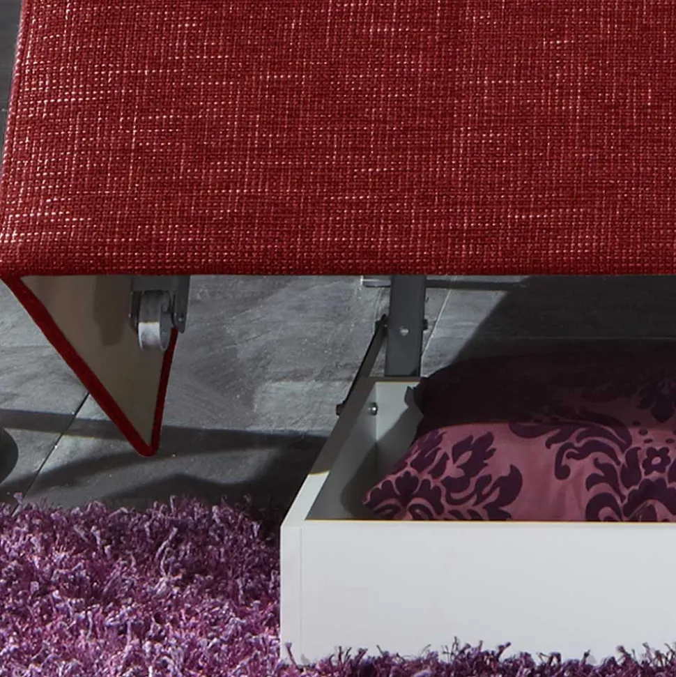 Rotes Sofa mit Schlaffunktion & Bettkasten - Atan