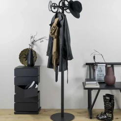 Runde Design Standgarderobe mit 5 Haken - Oladrios