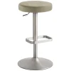 Runder Barhocker aus Microfaser Taupe - Oracio