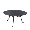 Runder Metall Gartentisch in Grau - Rattania