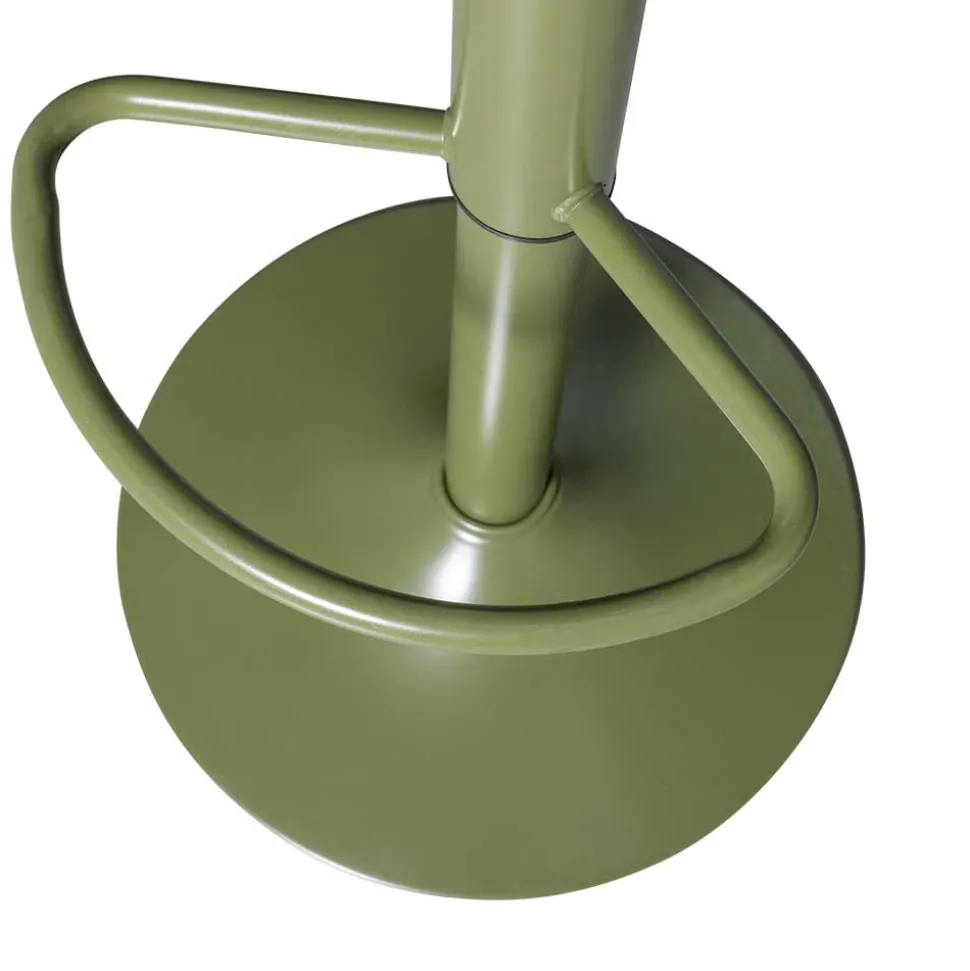 Runder Metall-Barhocker in Grün - höhenverstellbar - Giolia