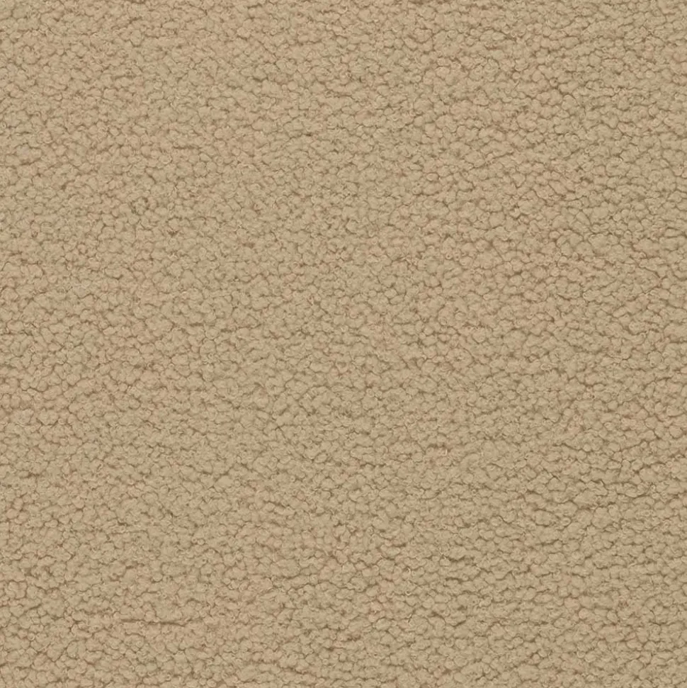 Runder Plüsch Hocker in Beige - Belpasso