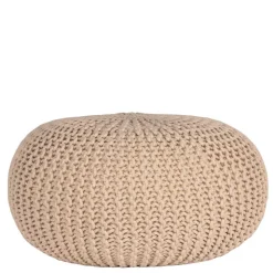 Runder Polsterhocker aus Strickstoff - Filouras