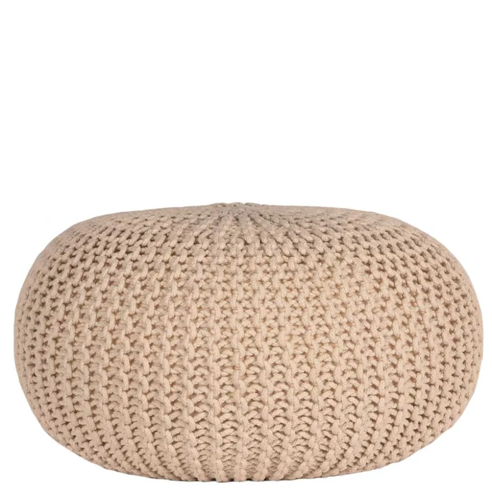 Runder Polsterhocker aus Strickstoff - Filouras
