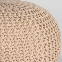 Runder Polsterhocker aus Strickstoff - Filouras