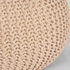 Runder Polsterhocker aus Strickstoff - Filouras