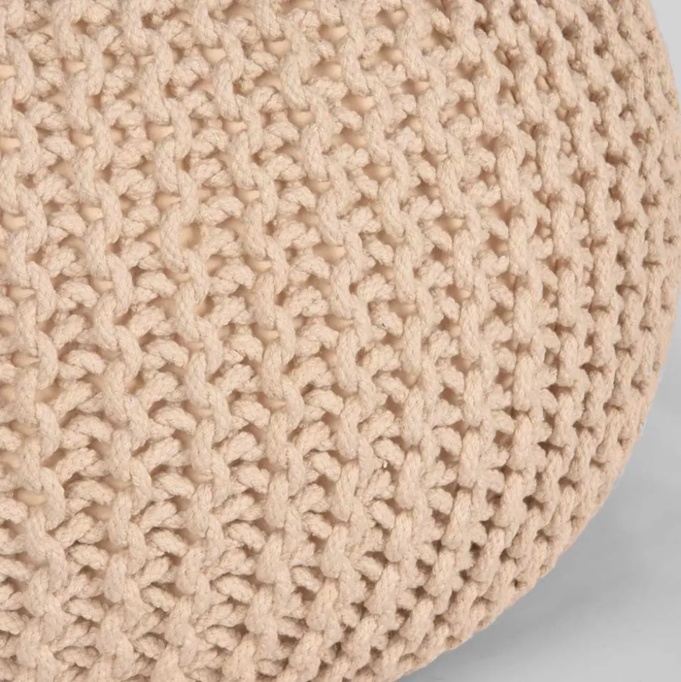 Runder Polsterhocker aus Strickstoff - Filouras