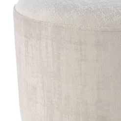 Runder Samthocker in Creme & Beige & Gold - Charlie