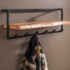 Rustikale Wandgarderobe aus Stahl in Grau - Bash