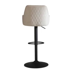 Samt Barstuhl in Beige - Heats
