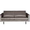 Samt Couch in Taupe Museo im Retro Design