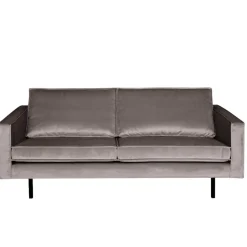 Samt Couch in Taupe Museo im Retro Design