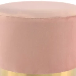 Samt Hocker in Rosa hell & dunkel mit Gold - Adelaide