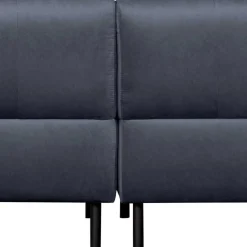 Samt L-Sofa in Dunkelgrau - Roccoss