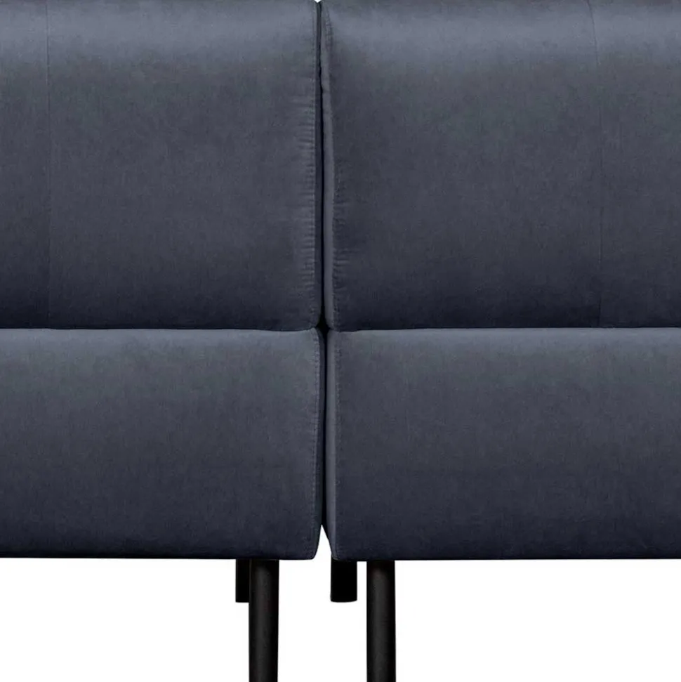 Samt L-Sofa in Dunkelgrau - Roccoss