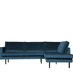 Samt Polsterecke in Blau - Cumagon