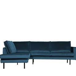 Samt Polsterecke in Blau - Cumagon