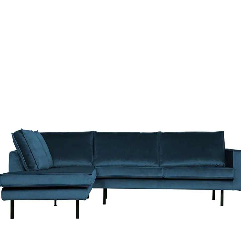 Samt Polsterecke in Blau - Cumagon