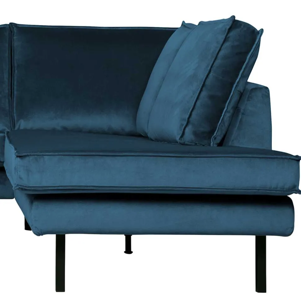 Samt Polsterecke in Blau - Cumagon