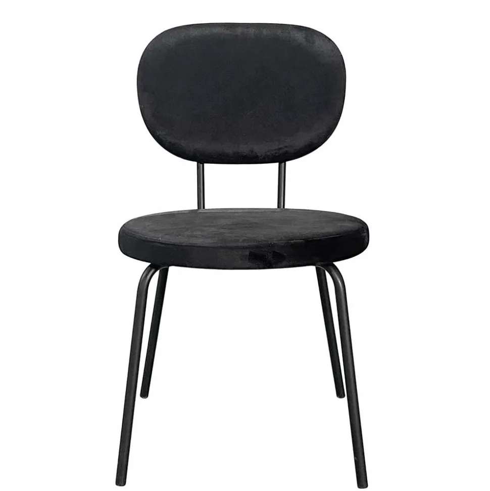 Samt Polsterstühle in Schwarz - Siao (2er Set)