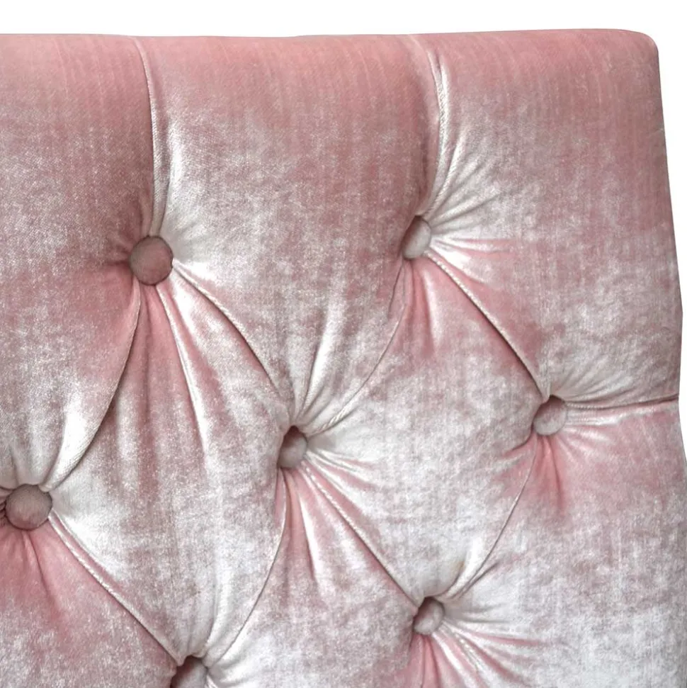 Samt Polsterstuhl in Rosa mit Edelstahl Gestell - Lucinda