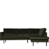 Samt Retrocouch in Dunkelgrün Samt - Kurtisma