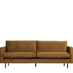 Samt Retrosofa in Honigfarben - Saguan