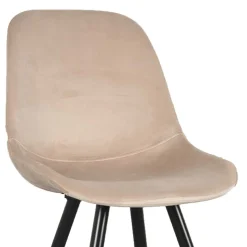 Samt Schalenstuhl in Beige - Jesafina (2er Set)