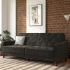 Samtsofa mit Bettfunktion in Dunkelgrau - Rubanina