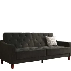 Samtsofa mit Bettfunktion in Dunkelgrau - Rubanina