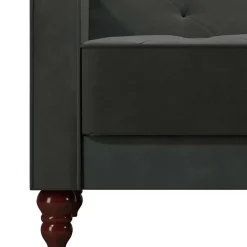Samtsofa mit Bettfunktion in Dunkelgrau - Rubanina