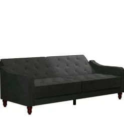 Samtsofa mit Bettfunktion in Dunkelgrau - Rubanina