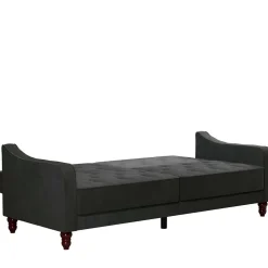 Samtsofa mit Bettfunktion in Dunkelgrau - Rubanina