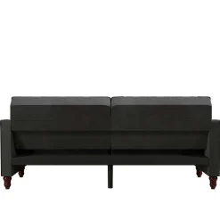 Samtsofa mit Bettfunktion in Dunkelgrau - Rubanina