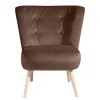 Samtvelours Sessel in Braun und Buche Natur - Hippa