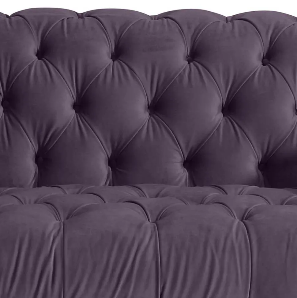 Samtvelours Sofa in Dunkellila - Valbreda
